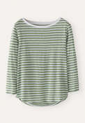 Striped jersey top, Emerald cream, webstill