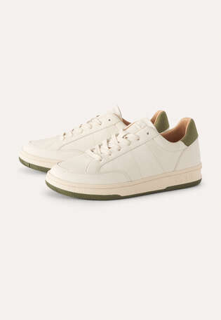 Lace-up trainers, White olive, webstill