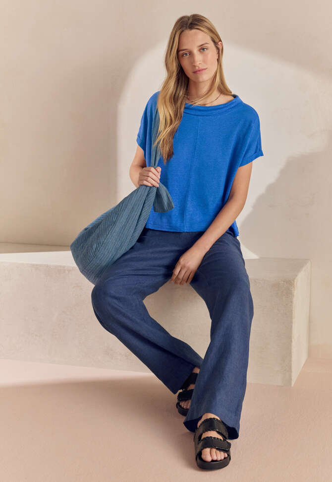 Turned-over neck top, Bright bluebell, completeTheLook