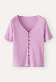 Button-through rib top, Orchid pink, webstill