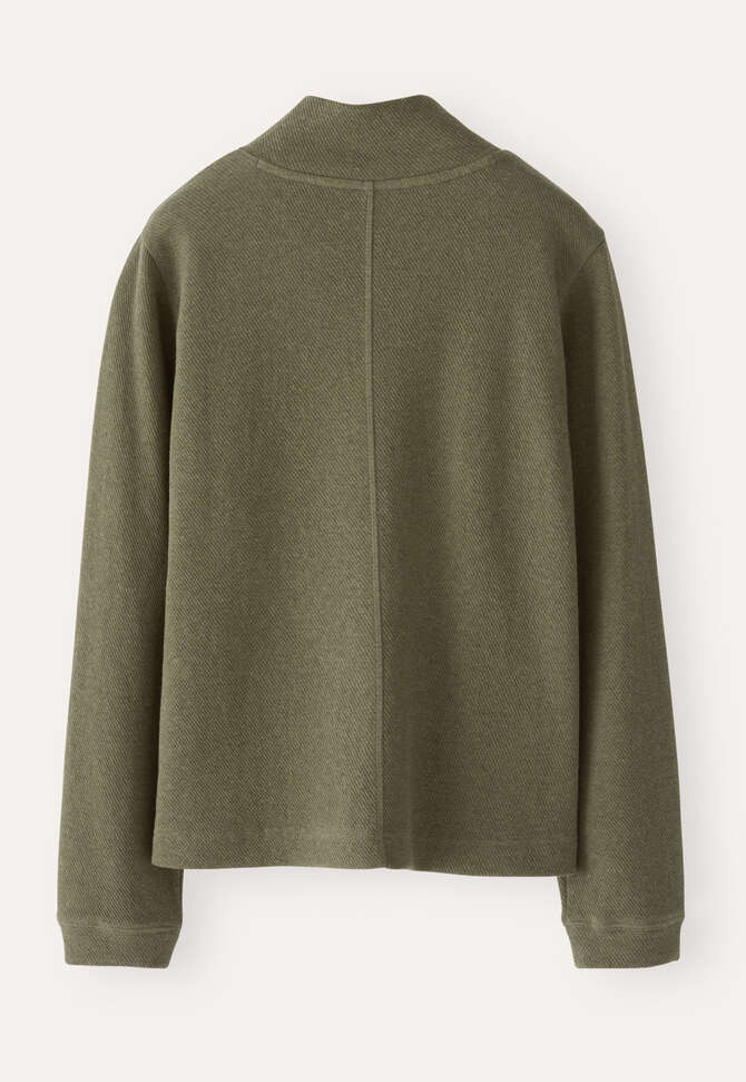 Cross-over neck sweatshirt, Green khaki, completeTheLook