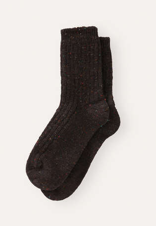 Donegal socks, Dark brown, webstill