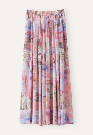Printed pleated skirt, Pink lavender, webstill