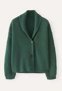 Shawl-collar cardigan, Pine green, webstill