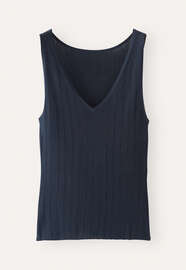 Knitted rib vest, Dark petrol, webstill