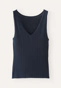 Knitted rib vest, Dark petrol, webstill