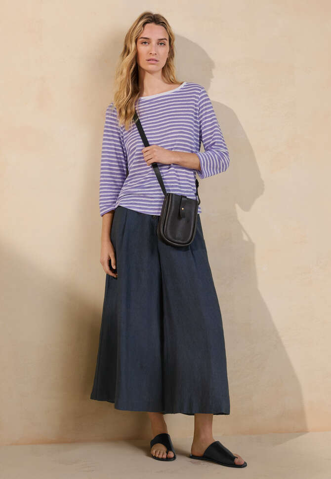 Pleat-front culottes, Ink, completeTheLook