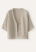 Tuck-stitch cardigan, Parchment, webstill