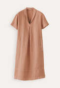 Shawl-collar dress, Terracotta, webstill