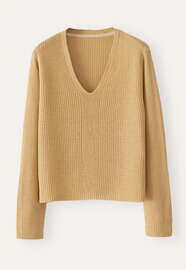 V-neck sweater, Sand yellow, webstill