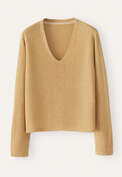 V-neck sweater, Sand yellow, webstill
