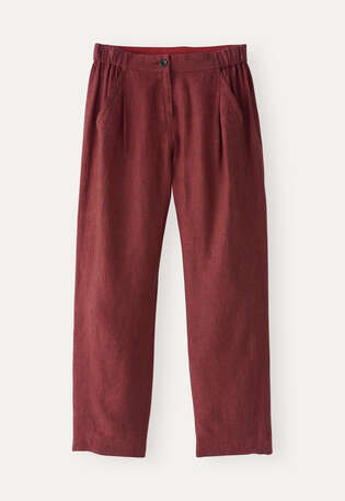 Cropped tapered trousers, Dark red, webstill