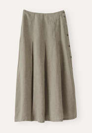 Long pleated skirt, Soft khaki, webstill