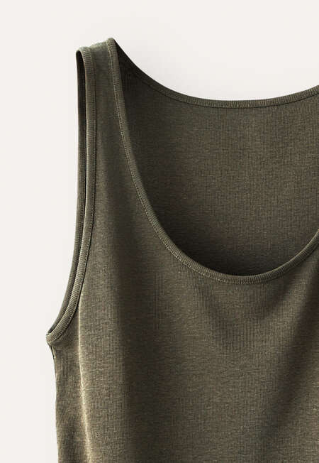 Ribbed vest, Forest, completeTheLook