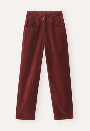 Straight-leg cord trouser, Soft garnet, webstill