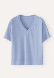 V-neck T-shirt, Soft cornflower, webstill