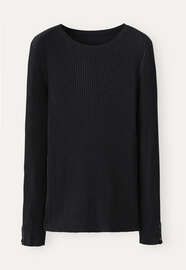 Ribbed sweater, Black marl, webstill
