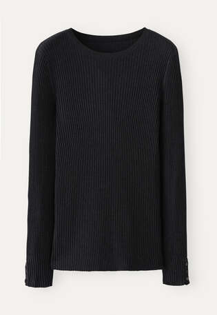 Ribbed sweater, Black marl, webstill