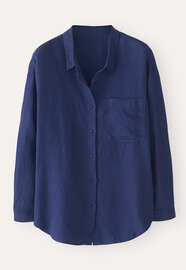 Garment-dyed overshirt, Sapphire blue, webstill