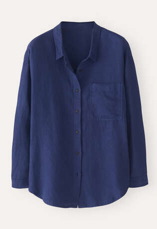 Garment-dyed overshirt, Sapphire blue, webstill