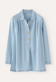 Pleated tunic, Pale denim, webstill