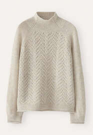 Cable-stitch sweater, Natural stone, webstill