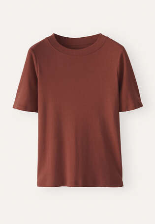 Silk & cotton T-shirt, Dark copper, webstill