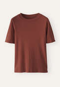 Silk & cotton T-shirt, Dark copper, webstill