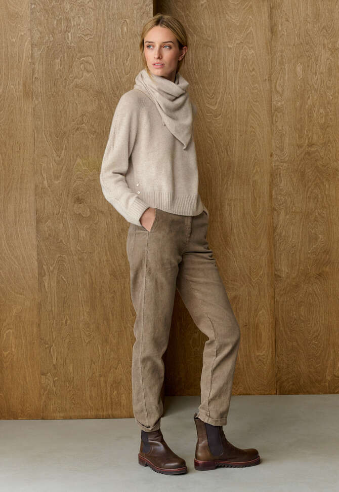 Tapered-leg trousers, Brown mink, completeTheLook