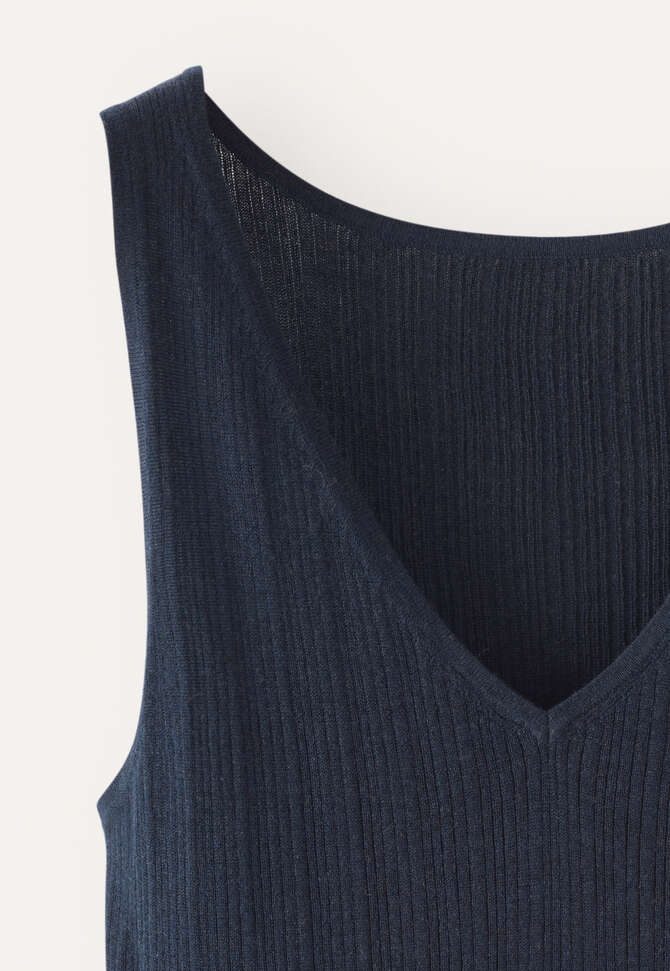Knitted rib vest, Dark petrol, completeTheLook