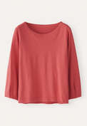 Pleated-cuff jersey top, Coral pink, webstill