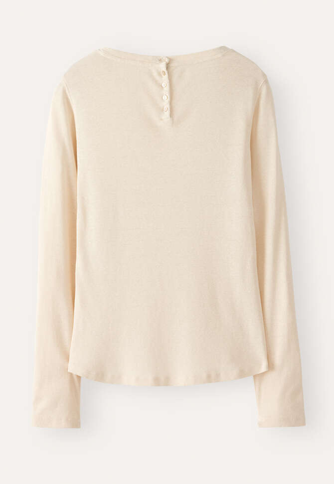Ribbed long-sleeve top, Cream, completeTheLook
