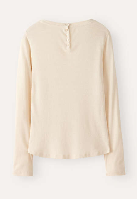 Ribbed long-sleeve top, Cream, completeTheLook