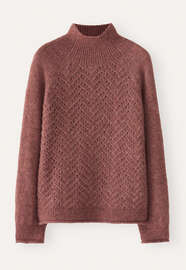Cable-stitch sweater, Chilli plum, webstill