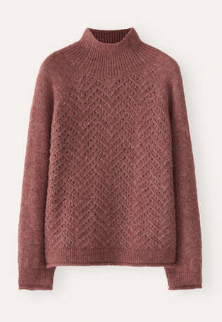 Cable-stitch sweater, Chilli plum, webstill