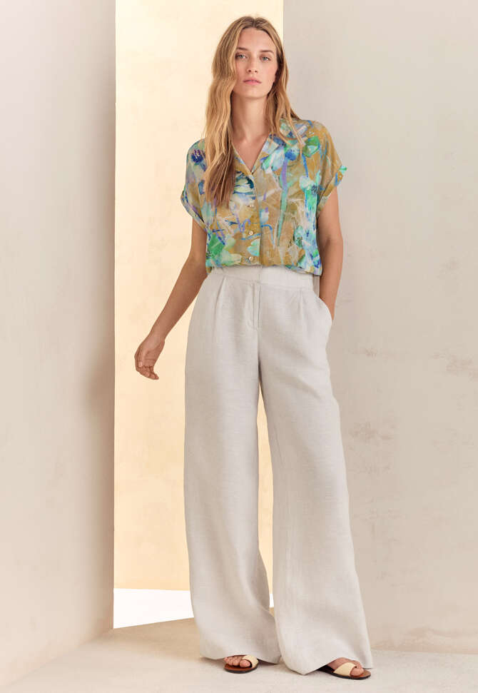 Printed shirt, Aqua tan, completeTheLook