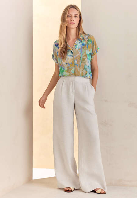 Printed shirt, Aqua tan, completeTheLook