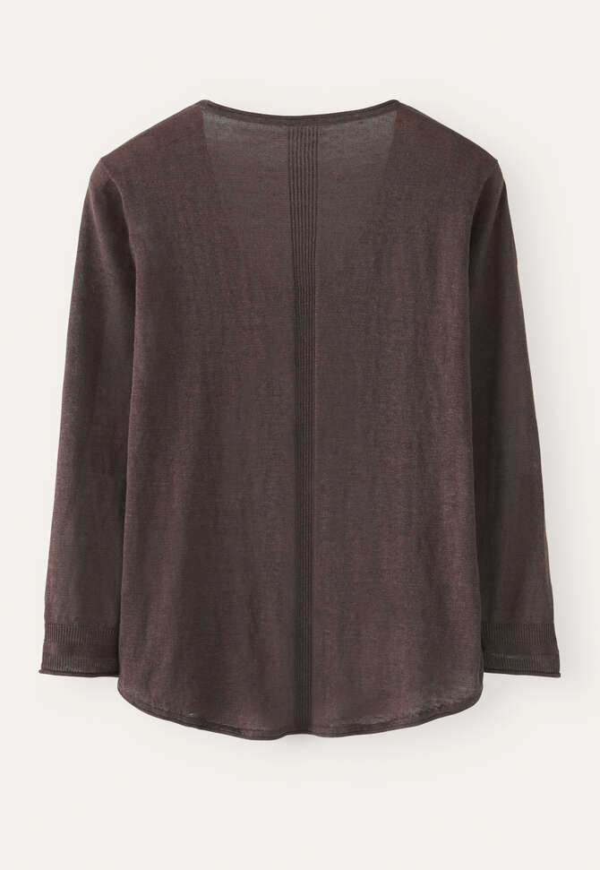 Scoop-neck sweater, Grey brown, completeTheLook