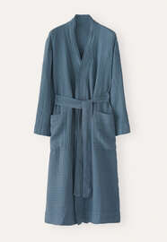 Textured belted robe, Washed teal, webstill