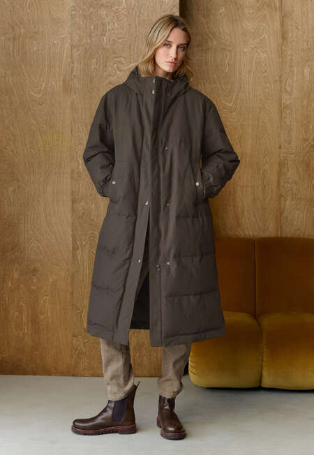 Long padded coat, Cocoa, completeTheLook