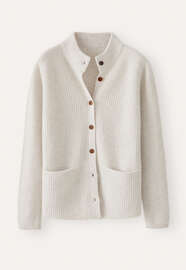 Rib-stitch cardigan, Grey pearl, webstill