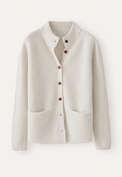 Rib-stitch cardigan, Grey pearl, webstill