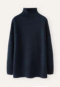 Reverse-stitch sweater, Blue black, webstill