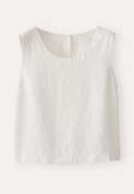 Button-back sleeveless top, White, webstill