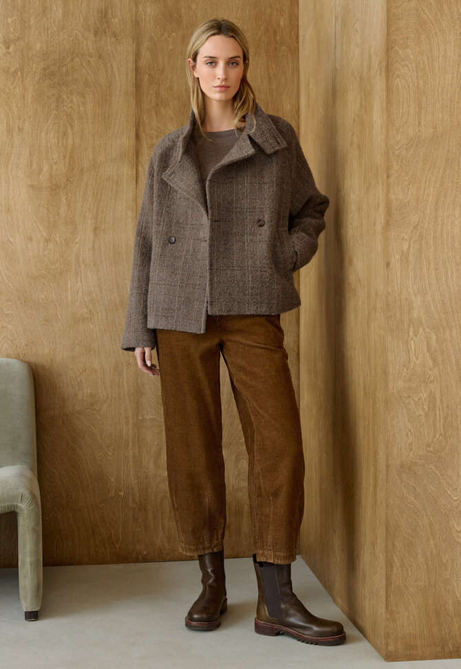 Cropped tapered-leg trousers, Tobacco, completeTheLook
