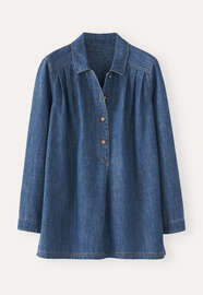 Pleated tunic, Dark denim, webstill