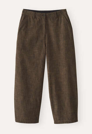 Barrel-leg trousers, Camel black, webstill