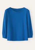 Pleated-sleeve jersey top, Marine, webstill