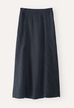 Long godet skirt, Petrol rust, webstill