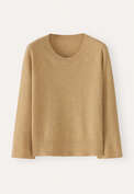Cable-stitch-sleeve sweater, Soft mustard, webstill